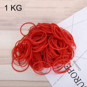 Red Sturdy Stretchable Elastic Rubber Bands Home School Office Supplies Stationery, 1KG Per Bag