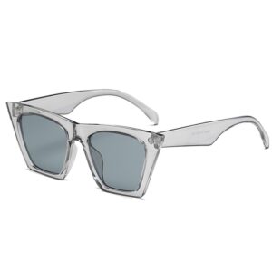 Men Women Cat Eyes Color Frame Lens UV400 Protective Sunglasses, HC2052A, HC2052B, HC2052C, HC2052D, HC2052E, HC2052F, HC2052G