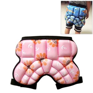 Children Outdoor Sports Roller Skating Protective Gear Hip Butt Padded Shorts Pants, Anti-fall Pants (Pink)