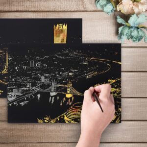 Bright City DIY Drawing Picture Wall Painting Scratch Card Golden Night View Paint Arts Paper Hand Painted Home Decoration Creative Handmade Gifts, Size:41*28.7cm, Panorama London, Panorama Paris, Dubai
