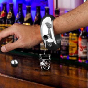 Fashion Creative 100ML Thickened Stainless Steel Bracelet Jug  3.5 Oz, Silver