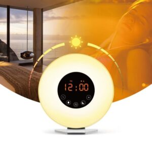 Multi-function Led Touch Intelligent Wake-up Light Alarm Clock with FM Radio