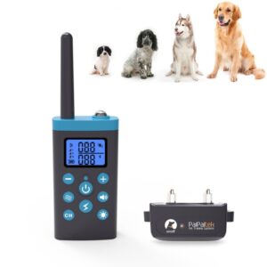 PaiPaitek Automatic Anti Barking Collar Pet Training Control System + Electric Shock PU Leather Collar for Dogs