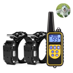 880-2 800 Yards Rechargeable Remote Control Collar Dog Training Device Anti Barking Device, 880-2 Black Black, 880-2 Black+Orange