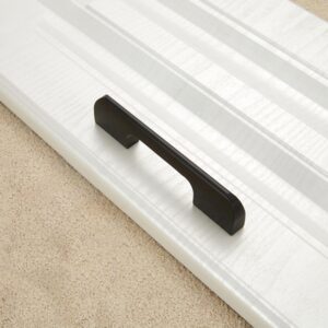 2049-128 Drawer Cabinet Door Aluminum Alloy Handle Straight Door Handle, 2049-128 (Black), 2049-128 (White)