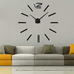 39 inch Bedroom Home Office Decoration Modern Frameless Large DIY 3D Mirror Wall Sticker Mute Clock, MH101  (Black), M001 (Gold), M001 (Silver)