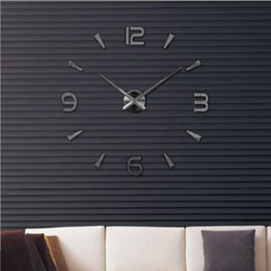 Bedroom Home Decoration Watch Frameless 3D Mirror Large DIY Wall Sticker Mute Clock, Size: 100*100cm, 3M013S (Black), 3M013S (Gold), 3M013S (Silver)