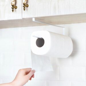 Stainless Metal Kitchen Toilet Paper Towel Rack Paper Towel Roll Holder Cabinet Hanging Shelf Preservative Film Storage Rack,Size: 26*10.8*1.5cm