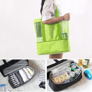 Portable Double Layer Mesh Sport Duffel Beach Picnic Shoulder Storage Bag Handbag, Double Layer Handbag(Black), Double Layer Handbag(Green), Double Layer Handbag(Blue), Double Layer Handbag(Red)