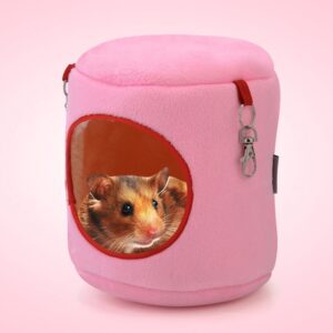 Flannel Cylinder Pet House Warm Hamster Hammock Hanging Bed Small Pets Nest, S, Size:10*9*9cm, Size:10*9*9cm