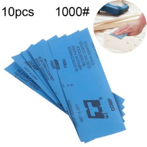 10pcs Grit 1000 Wet And Dry Polishing Grinding Sandpaper，Size: 23 x 9cm, Grit 1000