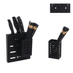 Stainless Steel Wall-mounted Kitchen Rack Hanging Kinfe Chopsticks Canister Holder, Kinfe Chopsticks Canister Holder