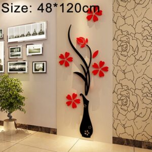 Creative Vase 3D Acrylic Stereo Wall Stickers TV Background Wall Corridor Home Decoration, Size: 48x120x4cm, Size: 48*120cm