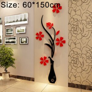 Creative Vase 3D Acrylic Stereo Wall Stickers TV Background Wall Corridor Home Decoration, Size: 60*150cm, Size: 60*150cm