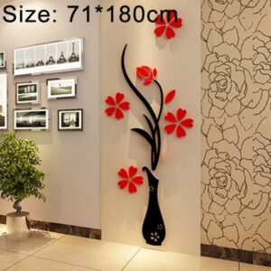 Creative Vase 3D Acrylic Stereo Wall Stickers TV Background Wall Corridor Home Decoration, Size: 71x180x5cm, Size: 71*180cm
