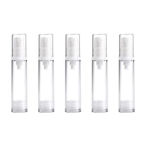 5 PCS Portable Airless Vacuum Pump Bottle Fine Mist Perfume Spray Bottle, 10ml
