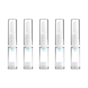 5 PCS Clear Empty Travel Portable Refillable Plastic Pump Bottle Containers, 5ml