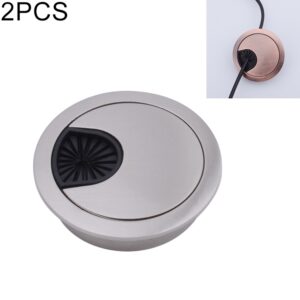 2 PCS Desk Computer Desktop Zinc Alloy Round Threading Box Hole Cover, Hole Diameter: 53mm  (Bright Gold), 53mm