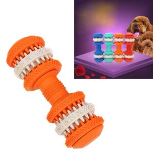 Dog Toy  for Pets Tooth Cleaning Chewing Dumbbells Shape Toys of Non-Toxic Soft Rubber , Large Size,Length:15cm, 15cm (Orange), 15cm(Blue), 15cm (Red), 15cm (Baby Blue)