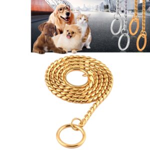 Pet Collars Pet Neck Strap Dog Neckband Snake Chain Dog Chain  Solid  Metal Chain Dog Collar，Length:50cm, 50cm