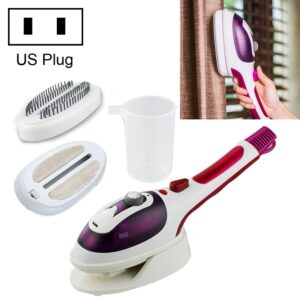 Multifunction Household Handheld Steamer Travel Portable Hand - Held Steam Hanging Hot Machine Ceramic Bottom with Flannelette Brush & Hair Brush & Measuring Cup,US Plug, US Plug Blue, US Plug Purple