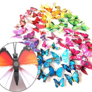2 Sets Creative 3D Color Butterfly Wall Stickers Living Room Bedroom Decoration Supplies, Magnet Style, Random Color Delivery
