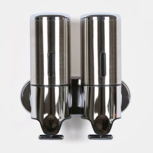 Dual Hotel Shower Manual Dispenser Wall Mounted Washing Liquid Shampoo Soap Bottle, Capacity: 1000ml, 1000ml/Stainless Steel
