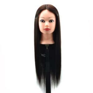 Practice Disc Hair Braided Mannequin Head Wig Styling Trimming Head Model, Black, Grey, Marron, Purple, Beige, Sky Blue, Yellow, Brown
