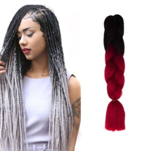 Fashion Color Gradient Individual Braid Wigs Chemical Fiber Big Braids, Length: 60cm(04 Black+Red), 04, 05, 07, 09, 10, 11, 12, 13, 14, 19, 20, 22, 23, 24, 32, 33, 34, 36, 39, 40, 41, 42, 43, 48, 52, 53, 55, 57, 58, 60
