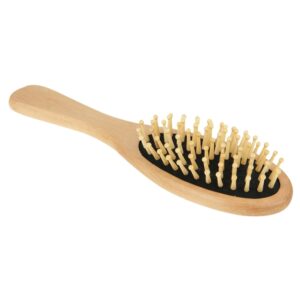 Natural Wooden Massage Hair Comb with Rubber Base & Wooden Brush, Size: Medium, Medium(Black), Medium(White)
