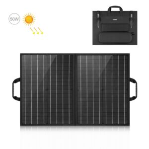 HAWEEL 50W Foldable Solar Panel Charger Travel Folding Bag, 50W