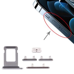 SIM Card Tray + Side Keys for iPhone 12 Pro Max, For iPhone 12 Pro Max (Single card)