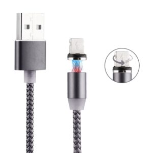 360 Degree Rotation 8 Pin to USB 2.0 Weave Style Magnetic Charging Cable with LED Indicator, Cable Length: 1m