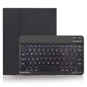 X-11B Skin Plain Texture Detachable Bluetooth Keyboard Tablet Case for iPad Pro 11 inch 2020 / 2018, with Pen Slot, Black Keyboard