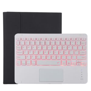 TG11BCS Detachable Bluetooth White Keyboard Microfiber Leather Tablet Case for iPad Pro 11 inch (2020), with Backlight & Touchpad & Pen Slot & Holder, White Keyboard