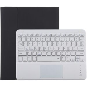 TG-102BC Detachable Bluetooth White Keyboard + Microfiber Leather Tablet Case for iPad 10.2 inch / iPad Air (2019), with Touch Pad & Pen Slot & Holder, White Keyboard