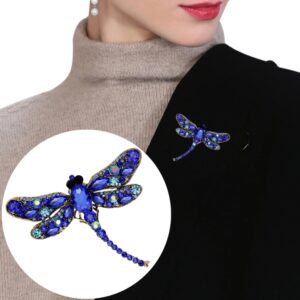 Vintage Classical Dragonfly Pattern Rhinestone Brooch, Red, Rose Red, White, Peacock Blue, Blue