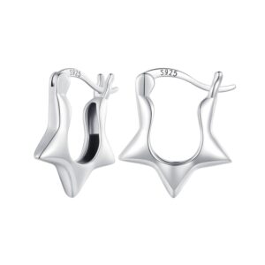 SCE1615 Sterling Silver S925 Simple Versatile Star Earrings
