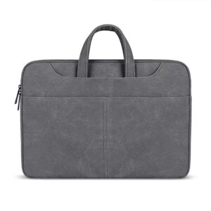 ST06S Waterproof PU Leather Zipper Hidden Portable Strap One-shoulder Handbag for 13.3 inch Laptops, with Magic Stick & Suitcase Belt, ST06S 13.3 inch Dark Gray, ST06S 13.3 inch Pink, ST06S 13.3 inch Light Grey