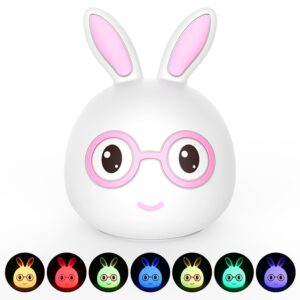 Smiling Rabbit Creative Touch 3D LED Decorative Night Light, USB Charging Version, USB Charging Version (Pink), USB Charging Version (Blue)