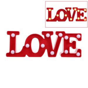 2 x AA Batteries Powered Party Festival Table Wedding Lamp Night Light, LOVE(Red), LOVE(White)