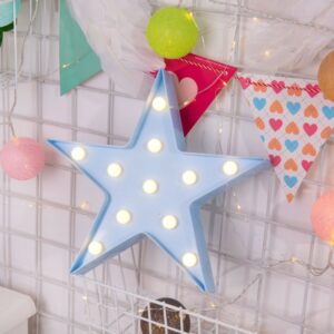 2 x AA Batteries Powered Party Festival Table Wedding Lamp Night Light, Pentagram(Blue), Pentagram(White), Pentagram(Yellow)