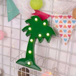 2 x AA Batteries Powered Party Festival Table Wedding Lamp Night Light, Coconut Tree
