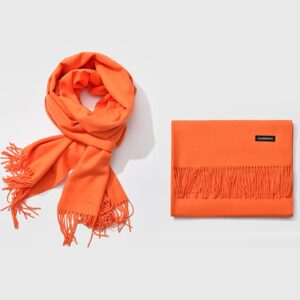 Autumn and Winter Season Classic Solid Color Imitation Cashmere Scarf, Size: 60 * 200cm, Orange, Pink, Dark Red, Grey, Army Green, Khaki, Black, Blue, Coffee, Light Coffee, Dark Coffee, Light Orange, Dark Pink, Light Pink, Dark Dreen, Light Grey...