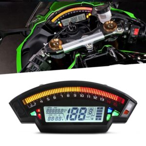 Motorcycle LCD TFT Digital Speedometer 14000RPM 6 Gear Backlight Motorcycle Odometer for 1,2,4 Cylinders Meter