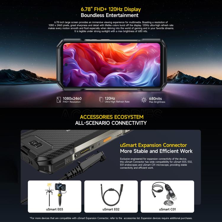 Ulefone Armor 27T+ Rugged Phone, 12GB+256GB, Thermal Imager, Night Vision, 10600mAh, 6.78 inch Android 14 MediaTek Helio G99 Octa Core, Network: 4G, NFC, OTG, Armor 27T+ - Image 13