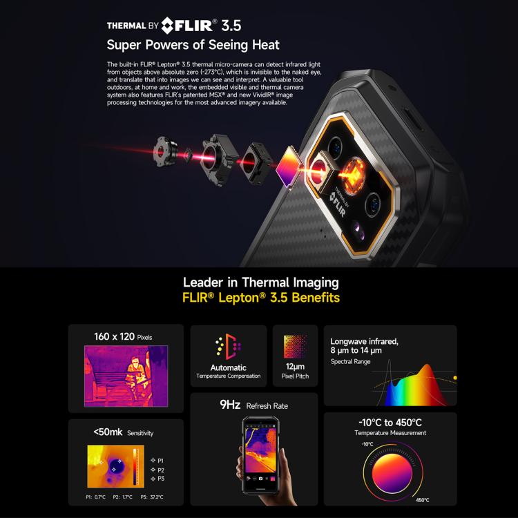 Ulefone Armor 27T+ Rugged Phone, 12GB+256GB, Thermal Imager, Night Vision, 10600mAh, 6.78 inch Android 14 MediaTek Helio G99 Octa Core, Network: 4G, NFC, OTG, Armor 27T+ - Image 4