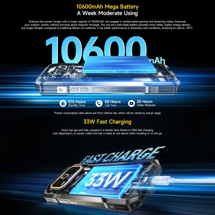 Ulefone Armor 27T+ Rugged Phone, 12GB+256GB, Thermal Imager, Night Vision, 10600mAh, 6.78 inch Android 14 MediaTek Helio G99 Octa Core, Network: 4G, NFC, OTG, Armor 27T+ - Image 9