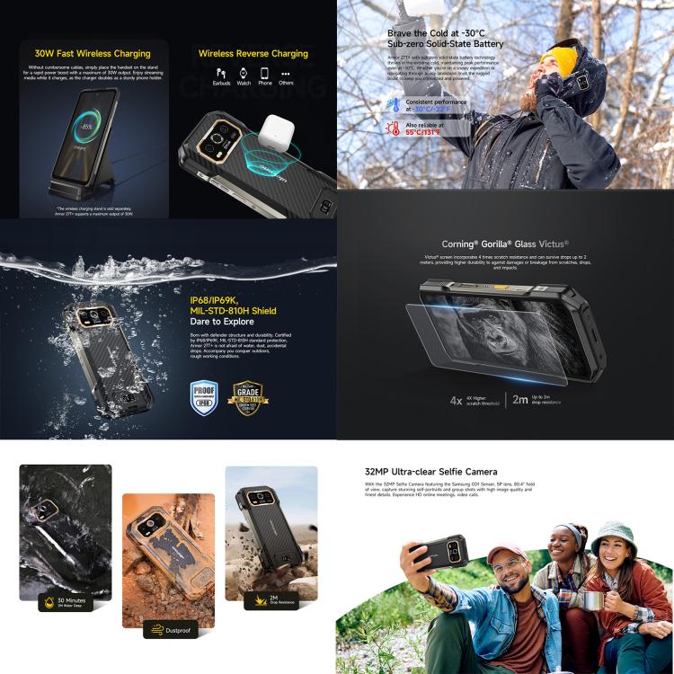 Ulefone Armor 27T+ Rugged Phone, 12GB+256GB, Thermal Imager, Night Vision, 10600mAh, 6.78 inch Android 14 MediaTek Helio G99 Octa Core, Network: 4G, NFC, OTG, Armor 27T+ - Image 10
