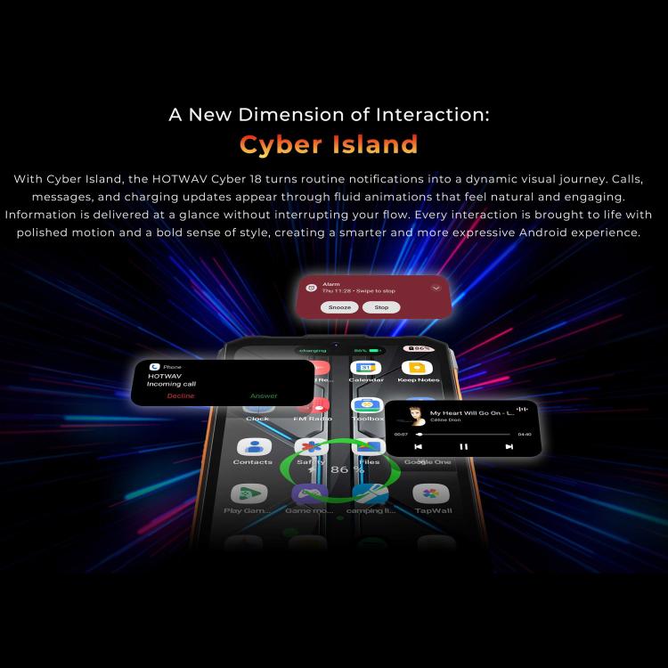 HOTWAV Cyber 18 Rugged Phone, 8GB+256GB, 6.75 inch Android 16 Unisoc T7250 UMS9230E Octa Core, Network: 4G, NFC, OTG, Cyber 18 - Image 10